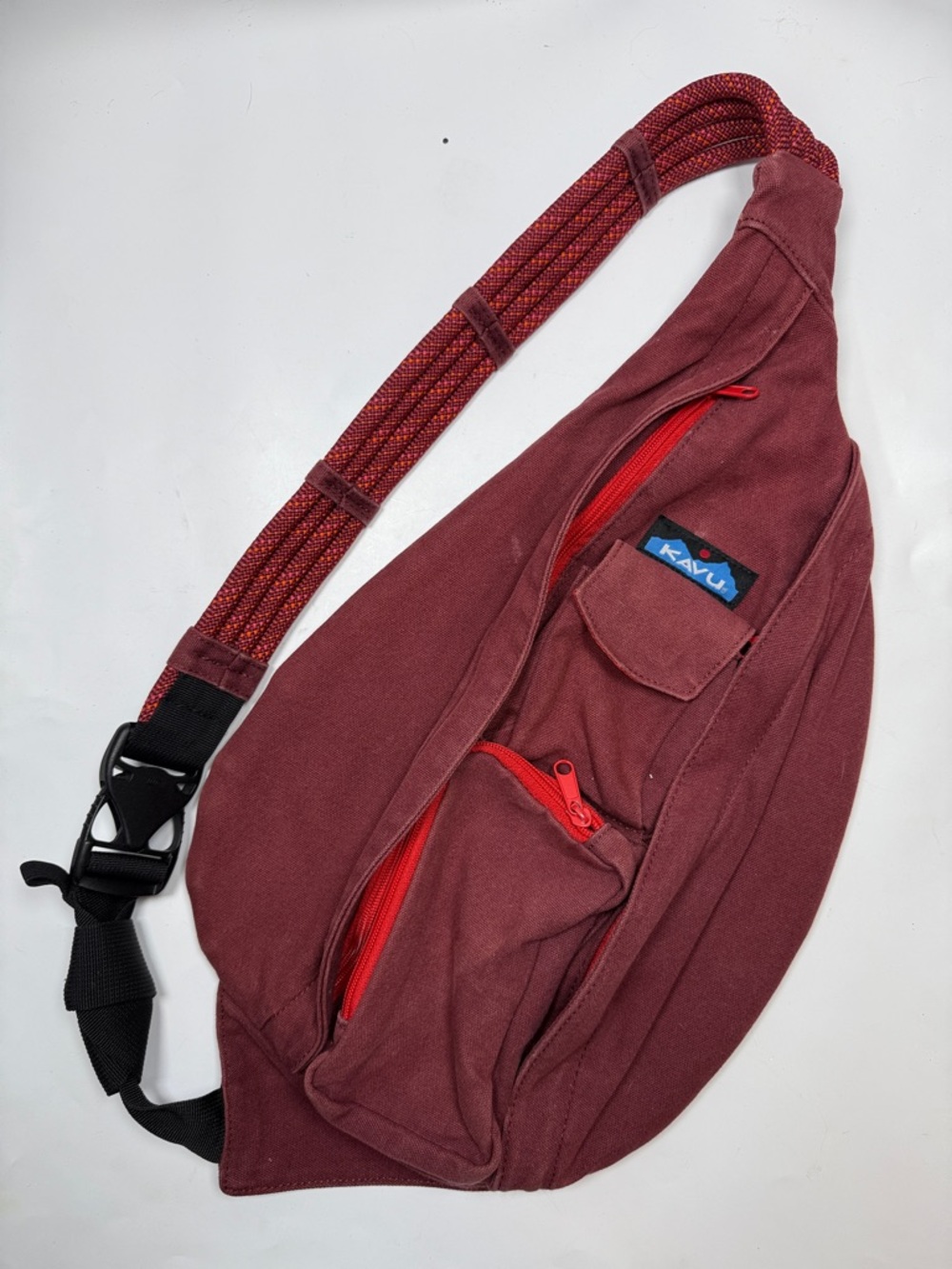 Kavu Rope Backpack Belt Bag Outdoor Hiking Unisex Bag in Red